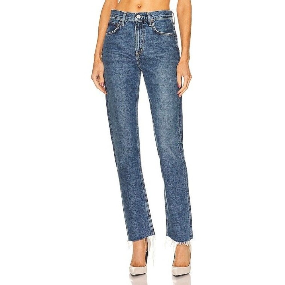AGOLDE Cherie High Rise Straight Denim Jeans Women Sz 30 Blue A084B-811 $188